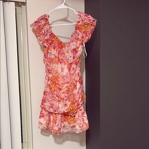 Floral Pink And Orange Dress